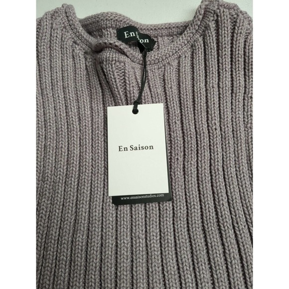 En Saison Sweater Women Size Medium Purple Scoop Neck Pullover Crop Top Sweater - Picture 3 of 7